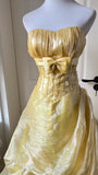 Beauty Prom Dress A Line Strapless Pleated Gala Gown Evening Dress Birthday Party Dress HZ0319