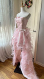 New Arrival Short Prom Dress Strapless Ruffle Homecoming Dress Birthday Party Dress HZ0319