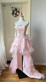 New Arrival Short Prom Dress Strapless Ruffle Homecoming Dress Birthday Party Dress HZ0319