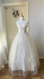 Retro Wedding Dress Spaghetti Straps Pleated Tulle Wedding Dress HZ0319