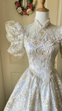 Vintage Wedding Dress High Collar Backless Pleated Wedding Dress HZ0319