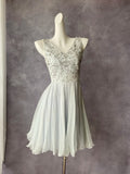 Pretty Homecoming Dress V-neck Beading Pleated Short Prom Dress Birthday Party Dress Cocktail Dress HZ0319