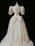 Retro Wedding Dress V-neck Wedding Dress HZ0319