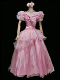 Retro Prom Dress Crew Neck Ruffle Pleated Ball Gown Quinceanera Dress Evening Dress HZ0319