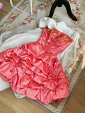 Sweet Homecoming Dress Strapless Pleated Short Prom Dress Birthday Party Dress Cocktail Dress HZ0319