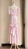 Beauty Prom Dress Light Pink V-neck Pleated Evening Dress Gala Dress Formal Dress HZ0319