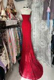 Beauty Prom Dress Red Strapless Hi-Lo Evening Dress Cocktail Dress Birthday Party Dress HZ0319
