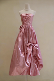Shiny Prom Dress Strapless Pleated Evening Dress Gala Dress Formal Dress HZ0319