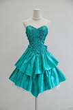 New Arrival Homecoming Dress Satin Sweetheart Pleated Short Prom Dress Birthday Party Dress Cocktail Dress HZ0319