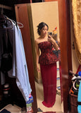 Beauty Prom Dress Strapless Pleated Formal Dress Evening Dress Gala Dress HZ0319