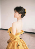 Charming Prom Dress Off Shoulder Pleated Ball Gown Formal Dress Evening Dress Gala Dress HZ0319