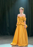 Charming Prom Dress Off Shoulder Pleated Ball Gown Formal Dress Evening Dress Gala Dress HZ0319