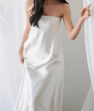 Minimalist Wedding Dress A Line Strapless Wedding Dresses HZ0319