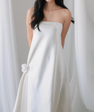 Minimalist Wedding Dress A Line Strapless Wedding Dresses HZ0319