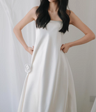 Minimalist Wedding Dress A Line Strapless Wedding Dresses HZ0319