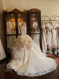 Beauty Wedding Dress Strapless Tulle Flower Wedding Dress HZ0319