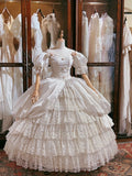 Retro Wedding Dress Sweetheart Lace Tiered Wedding Dress HZ0319