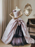 Elegant Prom Dress Strapless Pleated Tulle Quinceanera Dress Ball Gown Evening Dress HZ0319