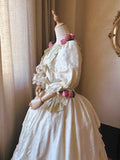 Vintage Wedding Dress V-neck Short Sleeves Pleated Wedding Dress HZ0319
