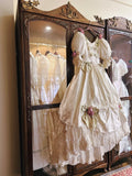 Vintage Wedding Dress V-neck Short Sleeves Pleated Wedding Dress HZ0319