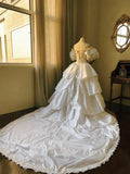 Vintage Wedding Dress Off Shoulder Tiered Pleated Wedding Dress HZ0319