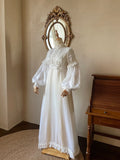 Retro Wedding Dress A Line High Collar Long Sleeves Wedding Dress HZ0319