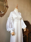Retro Wedding Dress A Line High Collar Long Sleeves Wedding Dress HZ0319