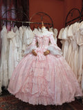 Stunning Prom Dress Light Pink Crew Neck Pleated Evening Dress Quinceanera Dress Ball Gown HZ0319