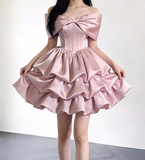 New Arrival Homecoming Dress Off Shoulder Pleated Short Prom Dress Birthday Party Outfits HZ0319