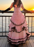 Stunning Prom Dress Light Pink V-neck Pleated Gala Dress Evening Dress Formal Dress HZ0319