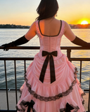Stunning Prom Dress Light Pink V-neck Pleated Gala Dress Evening Dress Formal Dress HZ0319