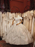 Elegant Wedding Dress Off Shoulder Floral Pleated Wedding Dress HZ0319