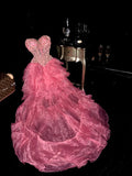 Shiny Prom Dress Sweetheart Ruffle Birthday Party Dress Gala Dress Evening Dress HZ0319