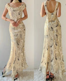 Pretty Prom Dress Off Shoulder Print Gala Dress Evening Dress Formal Dress HZ0319
