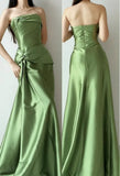 Minimalist Prom Dress Strapless Pleated Gala Dress Evening Dress Formal Dress HZ0319