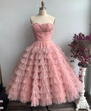 Elegant Prom Dress Strapless Tulle Pleated Gala Dress Evening Dress Formal Dress HZ0319