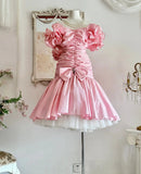 Beauty Homecoming Dress Off Shoulder Pleated Ruffle Short Prom Dress Birthday Party Outfits HZ0319