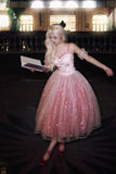Shiny Homecoming Dress Spaghetti Straps Pleated Tulle Prom Dress Birthday Party Outfits HZ0319
