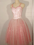 Shiny Homecoming Dress Spaghetti Straps Pleated Tulle Prom Dress Birthday Party Outfits HZ0319
