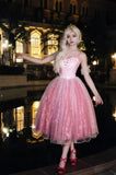 Shiny Homecoming Dress Spaghetti Straps Pleated Tulle Prom Dress Birthday Party Outfits HZ0319