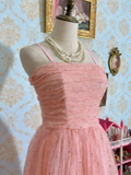 New Arrival Homecoming Dress Spaghetti Straps Tulle Plleated Short Prom Dress Birthday Party Outfits HZ0319