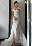 Charming Wedding Dress Spaghetti Straps Wedding Dress HZ0319