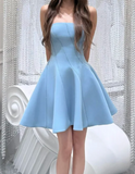 Minimalist Homecoming Dress Strapless Short Prom Dress Birthday Party Outfits Cocktail Dress HZ0319