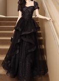 New Arrival Prom Dress V-neck Pleated Tulle Gala Dress Evening Dress Formal Dress HZ0319