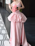 Cute Prom Dress Light Pink V-neck Pleated Gala Dress Evening Dress Formal Dress HZ0319