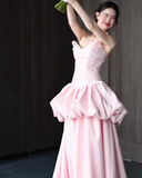 Cute Prom Dress Light Pink V-neck Pleated Gala Dress Evening Dress Formal Dress HZ0319