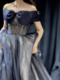 New Arrival Prom Dress Off Shoulder Pleated Tulle Gala Dress Evening Dress Formal Dress HZ0319