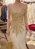Stunning Prom Dress Spaghetti Straps Fitted Beading Birthday Party Dress Cockatail Dress Evening Dress HZ0319