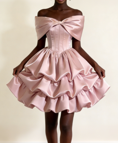 New Arrival Homecoming Dress Off Shoulder Pleated Short Prom Dress Birthday Party Outfits HZ0319