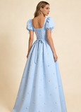 New Arrival Prom Dress A Line Crew Neck Pleated Gala Dress Formal Dress Evening Dress HZ0319